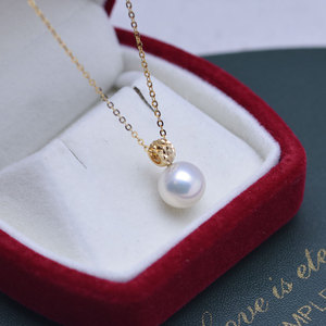Wholesale 9-10mm Freshwater Round <b>Pearl</b> Pendant <b>Necklace</b> Strong Light Delicate S925 <b>Silver</b> with Openable Feature - Product Image 2