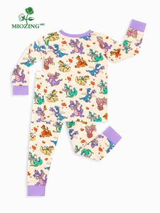 <span class=keywords><strong>Pigiama</strong></span> per Neonati con Stampa <span class=keywords><strong>Dinosauro</strong></span> Miozing, 95% Bambù 5% Spandex, Set <span class=keywords><strong>Pigiama</strong></span> a Maniche Lunghe, Vendita all'Ingrosso per Boutique - Product Image 3