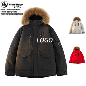 جاكيت طويل كاجوال مبطن بالريش مقاوم للرياح والماء ودافئ وسميك بغطاء للرأس متوفر بالمخزون للبيع بالجملة بتخصيص من مورد صيني - Product Image 1