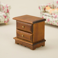 Meubles miniatures en bois 1:12 pour maison de poupée, ornements, tables de chevet en bois, armoires doubles faites à la main, artisanat pour maison de poupée