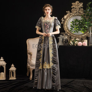 Drop Ship Custom Made quantité minimale de commande 1pc 18th Victorian <span class=keywords><strong>Marie</strong></span> <span class=keywords><strong>Antoinette</strong></span> Rococo Dress Ball Gown Women's Lace Costume Gray - Product Image 5