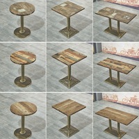 Table de salle à manger commerciale minimaliste en bois massif carrée et simple pour les salons de thé, les restaurants de restauration rapide, les bars et les cafés
