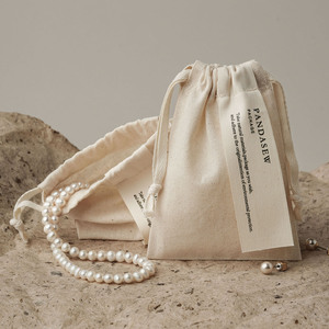 PandaSew Custom Logo Cotton Drawstring <b>Bag</b> with Label <b>Dust</b> <b>Bag</b> Gift Packaging Jewelry Pouch - Product Image 1
