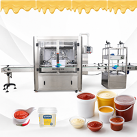 Machine de remplissage automatique à double tête rotative à lobes pour mayonnaise, ketchup et sauces avec panneau de commande PLC
