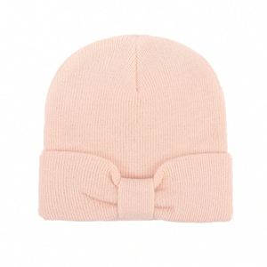 Bonnet en tricot jacquard uni pour bébés et tout-petits, avec nœud, pour l'automne et l'hiver - Product Image 5