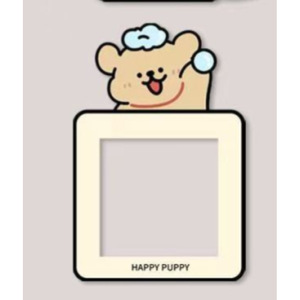 Autocollant pour interrupteur en forme de chiot mignon, design de dessin animé encadré, décoration murale amovible pour la maison et les chambres d'enfants - Product Image 3