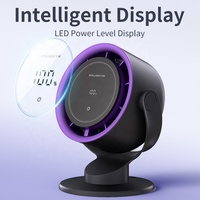 Ventilateur portable rechargeable 2026 avec affichage numérique, turbine haute vitesse, pliable, mural, de bureau, pour voiture et camping-car