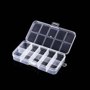 Boîte à pêche transparente à 10 compartiments, 17.5x9.8x4.5cm, avec couvercle, pour crochets, vis, rangement de bijoux, organisateur de bureau - Product Image 1