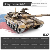 Modèle militaire télécommandé du char T90 à chenilles métalliques