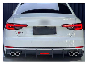 Veidt pour <span class=keywords><strong>Audi</strong></span> <span class=keywords><strong>A4</strong></span> S4 Bec d'échappement arrière B9 Modifié Style <span class=keywords><strong>Cabriolet</strong></span> avec lumières Noir brillant Bec d'échappement arrière à quatre sorties - Product Image 5