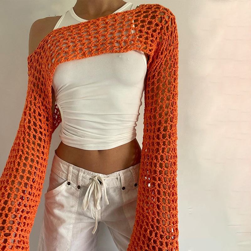 Crop Top Loose Knit Cropped Sweater OUDINA Hot Style Hand Made