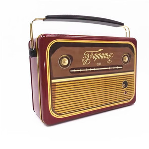 Tùy Chỉnh 253X172X82Mm Retro Đài Phát Thanh Tin Hộp Ăn Trưa Lưu Trữ Lon Thiếc Cho Trẻ Em Hình Chữ Nhật Kim Loại Ăn Trưa Tin Container Với Xử Lý - Product Image 1