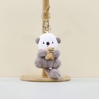 Porte-clés en peluche loutre mignon, pendentif de sac, cadeau, porte-clés en peluche personnalisé