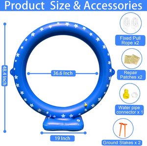360 °   Anneau d'arrosage gonflable rotatif avec motif étoile pour enfants - Product Image 3