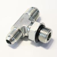 Haute pression réglable en acier au carbone adaptateur hydraulique té écrou rondelle haute pression JIC mâle ORB joint torique patron tuyau raccords de Tube