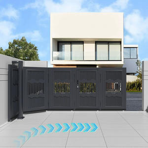 Portail tournant en aluminium sur mesure pour extérieur, design artistique 90 °   <span class=keywords><strong>Porte</strong></span> coulissante d'angle à angle droit pour entrée <span class=keywords><strong>de</strong></span> villa en cour - Product Image 5