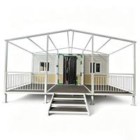 Maison conteneur pliable à double aile extensible 20FT 40FT, assemblage rapide, bâtiment modulaire avec isolation thermique