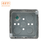 Boîtier électrique carré de 4 pouces, boîte de jonction en acier galvanisé, boîte de sortie de 2-1/8 pouces de profondeur avec découpes combinées pour le câblage