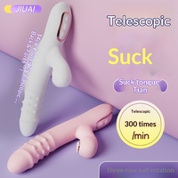 Perlen-Spin-USB-Vibrator, einziehbar, teleskopisch, saugend, vollautomatische Einführung und Auszug, leises Sexspielzeug für weibliche Masturbation