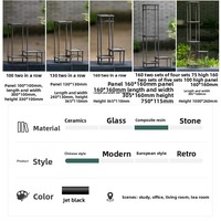 Soporte de exhibición cuadrado de resina antigua de 3 niveles con 2 conexiones, ensamblaje modular, estante minimalista para bonsáis de interior para decoración de sala de estar