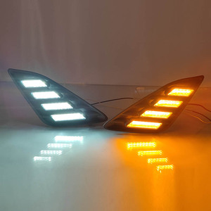 Toyota Camry 2012-2014 <b>LED</b> Daytime Running <b>Light</b> Bezels Front Fog <b>Light</b> <b>Covers</b> No Drill Installation Waterproof ABS PC Material - Product Image 2