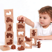 Juguete Educativo de Madera para Niños: Bloques de Emparejamiento con Forma de Animales para el Aprendizaje Temprano, Desarrollo Cognitivo y Ayuda Didáctica Inicial
