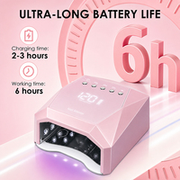 Lampe UV LED Professionnelle 120W pour Manucure, Polisseuse Sans Fil, Sèche-Ongles Rechargeable à Séchage Rapide