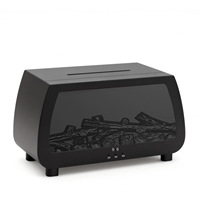 Diffuseur d'aromathérapie compact à effet flamme par ultrasons, nouveau modèle 2026, pour foyer transfrontalier, avec télécommande et prise secteur