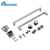 Weisdon Ensemble complet de salle de douche sans cadre en acier inoxydable Accessoires de porte de douche sans verre