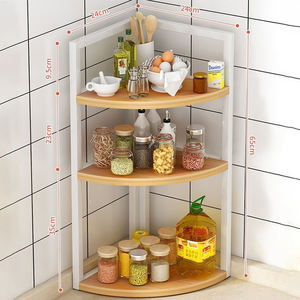 Étagère de rangement pour vaisselle à trois niveaux, durable, multifonctionnelle, organisateur de vaisselle mural, en acier inoxydable pour la <span class=keywords><strong>cuisine</strong></span> - Product Image 4