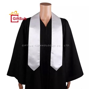 Estola de Graduación Sublimable de Poliéster Satinado Blanco de 72 Pulgadas, Regalo para Graduados de la Universidad RTS - Product Image 3