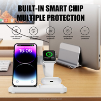 Produits tendance 2025 nouveautés 15W 3 en 1 magnétique sans fil voyage pliable rapide sans fil Station de charge avec lampe