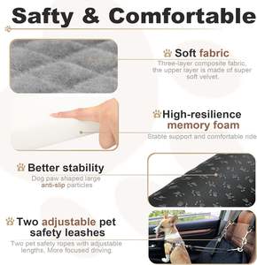 Kleiner mittlerer Hund Auto Booster Sitz 0-30lbs festes Muster mit Sicherheits leinen & Oxford Storage Pet Travel Sicherheits bett für Katzen - Product Image 3