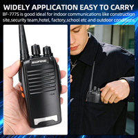 2 Talkies-walkies Baofeng BF-777S 5W UHF 400-470MHz, 16 canaux, batterie 1500mAh, longue portée, radio bidirectionnelle pour la construction et l'hôtellerie