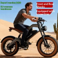 Scooter Électrique M20 Rétro Urbain pour Trajets Quotidiens, Vélo Électrique Tout-Terrain, Vélo à Neige, Vitesse Variable, Antidérapant, Non Pliable, Livraison Possible en Europe