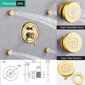 Système de douche antique de luxe <span class=keywords><strong>SPA</strong></span> jets de massage à jet arrière plafond pluie montage mural Vintage pluie salle de bain robinet ensemble de douche - Product Image 3