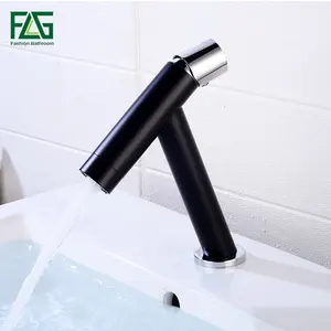 FLG black and chrome Inclined mixer bathroom basin faucets