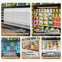 Réfrigérateur Vitrine à Porte Coulissante Grande Capacité Multi-niveaux pour Supermarchés – Réfrigérateur Ouvert pour Légumes