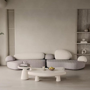Nouvelle Collection : Canapé Modulable en Tissu avec Cadre en Bois, Style Italien et Français, Design Irrégulier, pour Salon - Product Image 5
