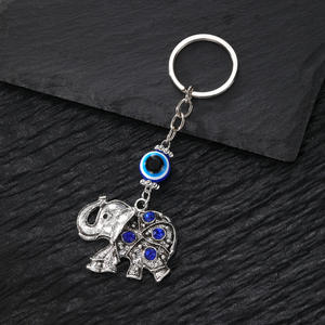 2025 Trendy Ethnic Style Turkish Blue Evil Eye Rhinestone Butterfly Camel Elephant <strong>Owl</strong> Fish Mermaid Pendant <strong>Keychain</strong> Key Ring - Product Image 2