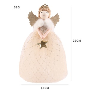 Decoración Navideña al por Mayor, Linda Muñeca Ángel Niña, Adorno de Ángel para Árbol de Navidad, Estrella para la Punta del Árbol - Product Image 6