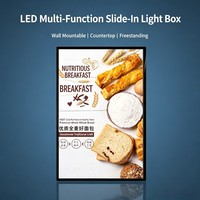 Boîte à lumière LED rectangulaire ultra-mince en aluminium, décorative, suspendue, pour intérieur, écologique, haute luminosité, à intensité variable, longue durée de vie