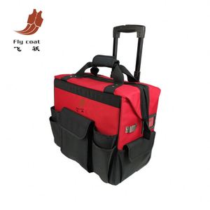 Boîte à outils de grande capacité Sacs à outils à poches multiples Logo personnalisé 600D Oxford Trolley en tissu Sac de remorquage pour outils d'électricien - Product Image 4