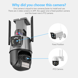 4MP Dual Lens 270° Horizontal 90° Vertical Rotation Red Blue Alarm <b>Light</b> Outdoor PTZ <b>Camera</b> SuLink App For Villa Yard <b>Security</b> - Product Image 2