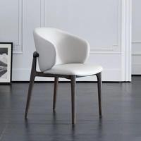 JP Chaises de salle à manger en cuir synthétique à pieds en bois massif de style italien pour hôtels et restaurants