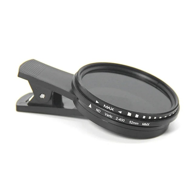 52mm Nd2-400 Neutral Density Fader Variable Nd Filter Adjustable With Clip for Mobile Phone
