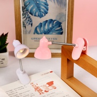 Lampe de table mini-clip en forme de cœur pour fille - Lampe de chevet créative pour la protection des yeux, lampe de lecture portable, clip pour livre, rose
