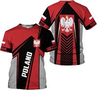 Polo Fitspi Pologne Personnalisable DIY Nom Numéro Personnalisé Drapeau Pologne République Pologne Vêtements 3D