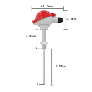 Взрывозащищенный бронированный датчик температуры <span class=keywords><strong>PT100</strong></span> с резьбовым подключением для литиевых батарей, точность 0.2C, выход 4-20мА - Product Image 4