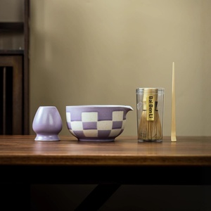 Matcha-Set 4-teilig Zeremonielle Qualität Keramik-Matcha-Reiseset Schüssel mit Box Ensemble De <span class=keywords><strong>Bols</strong></span> Karierte Matcha-Schüssel - Product Image 4